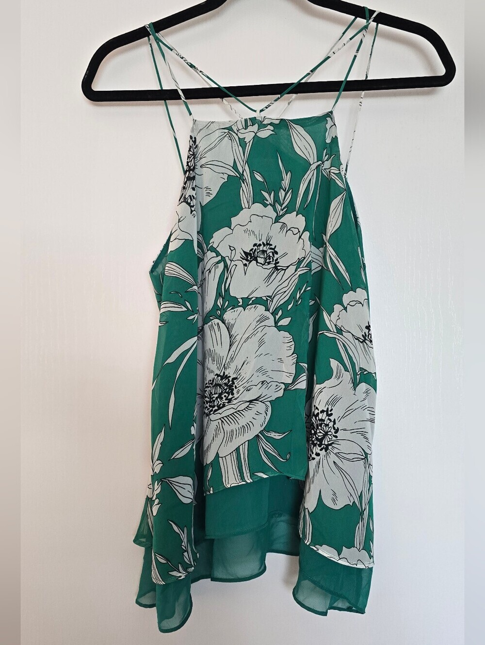 Sienna Sky - Green/White/Black Sheer Flowy Floral Lightweight Sleeveless Top